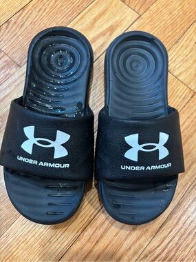 Under Armour Black and White Athletic Slide